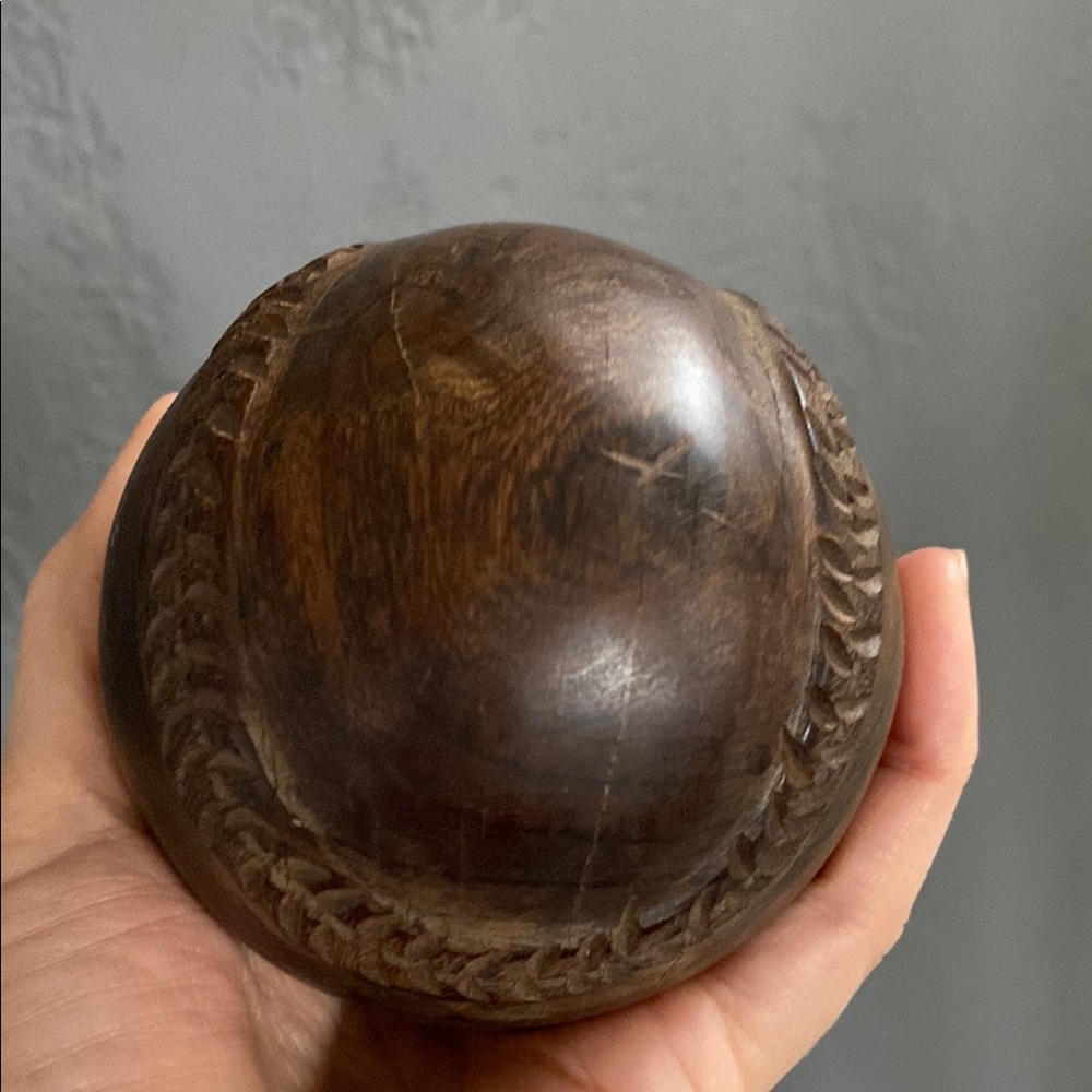Ironwood Carved Baseball Shelf Sitter Decor - Picture 6 of 8